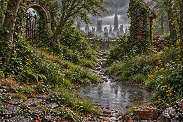 Wind through the trees beside the skyline